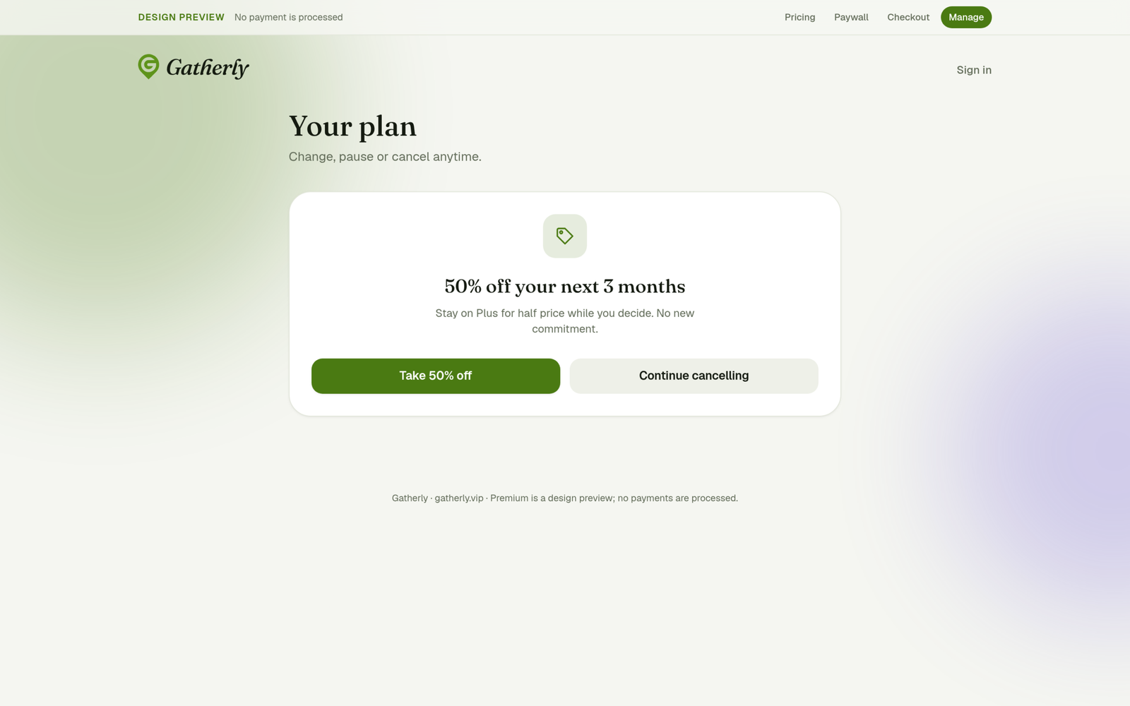 The retention offer