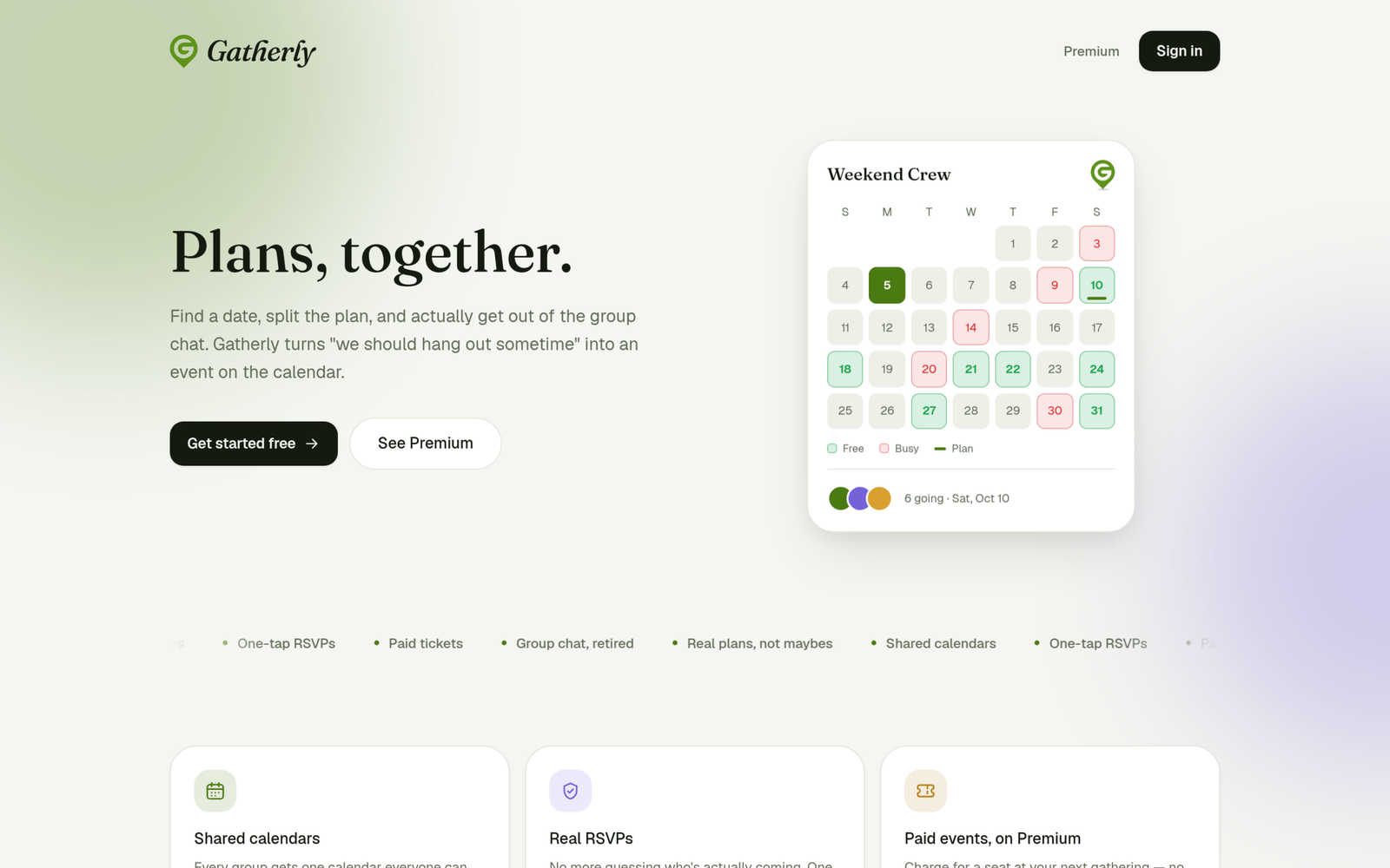 Gatherly landing page