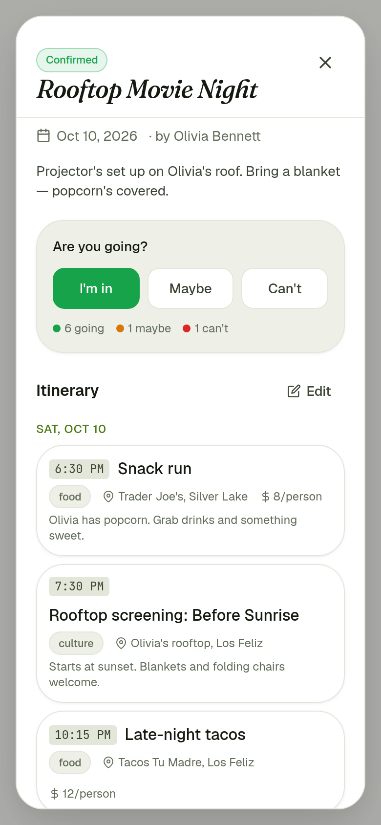 A plan on a phone