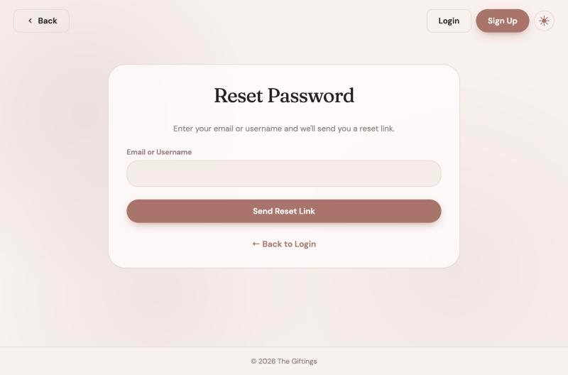 Reset Password page with a single email field
