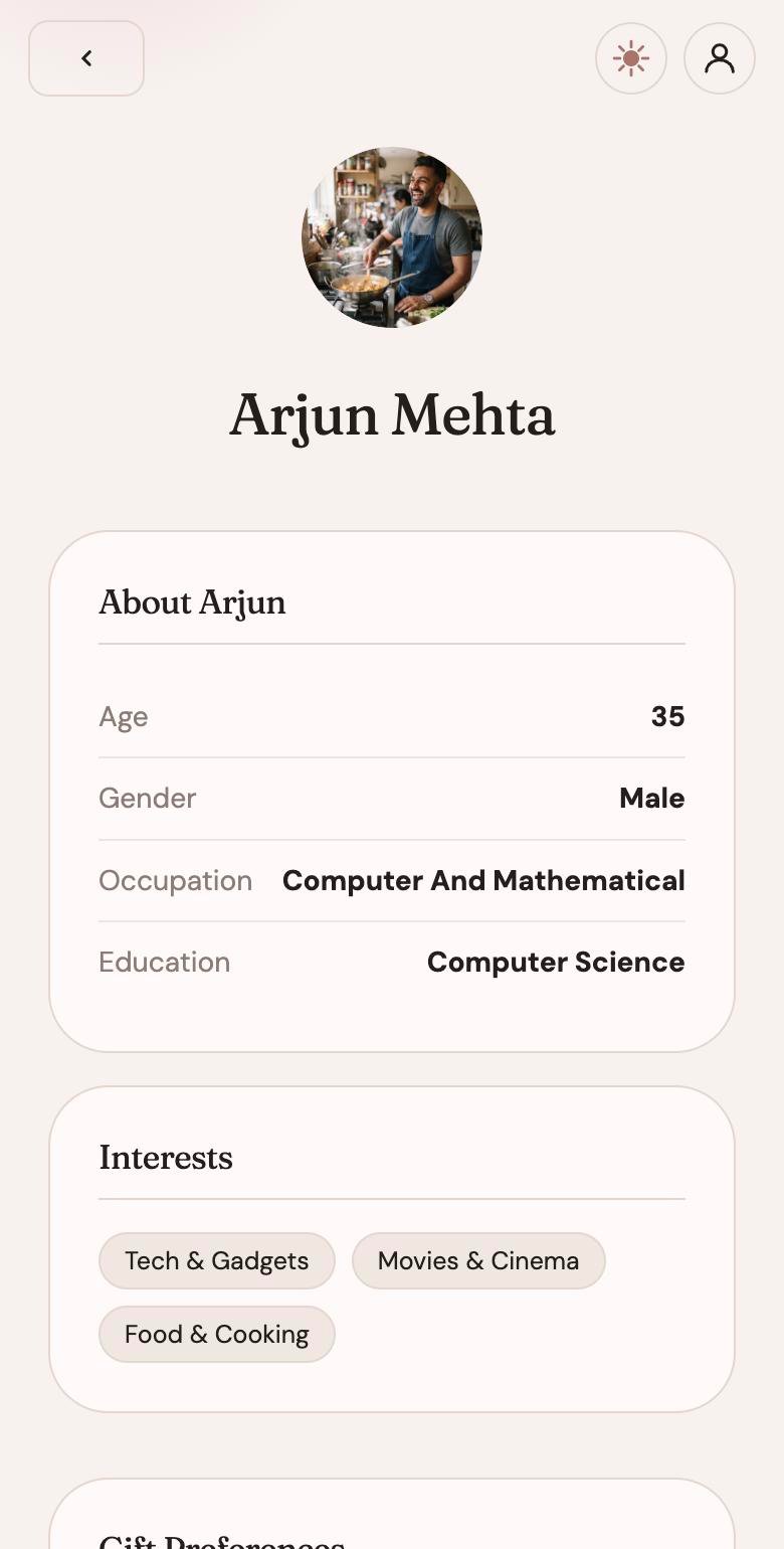 A member profile on a phone